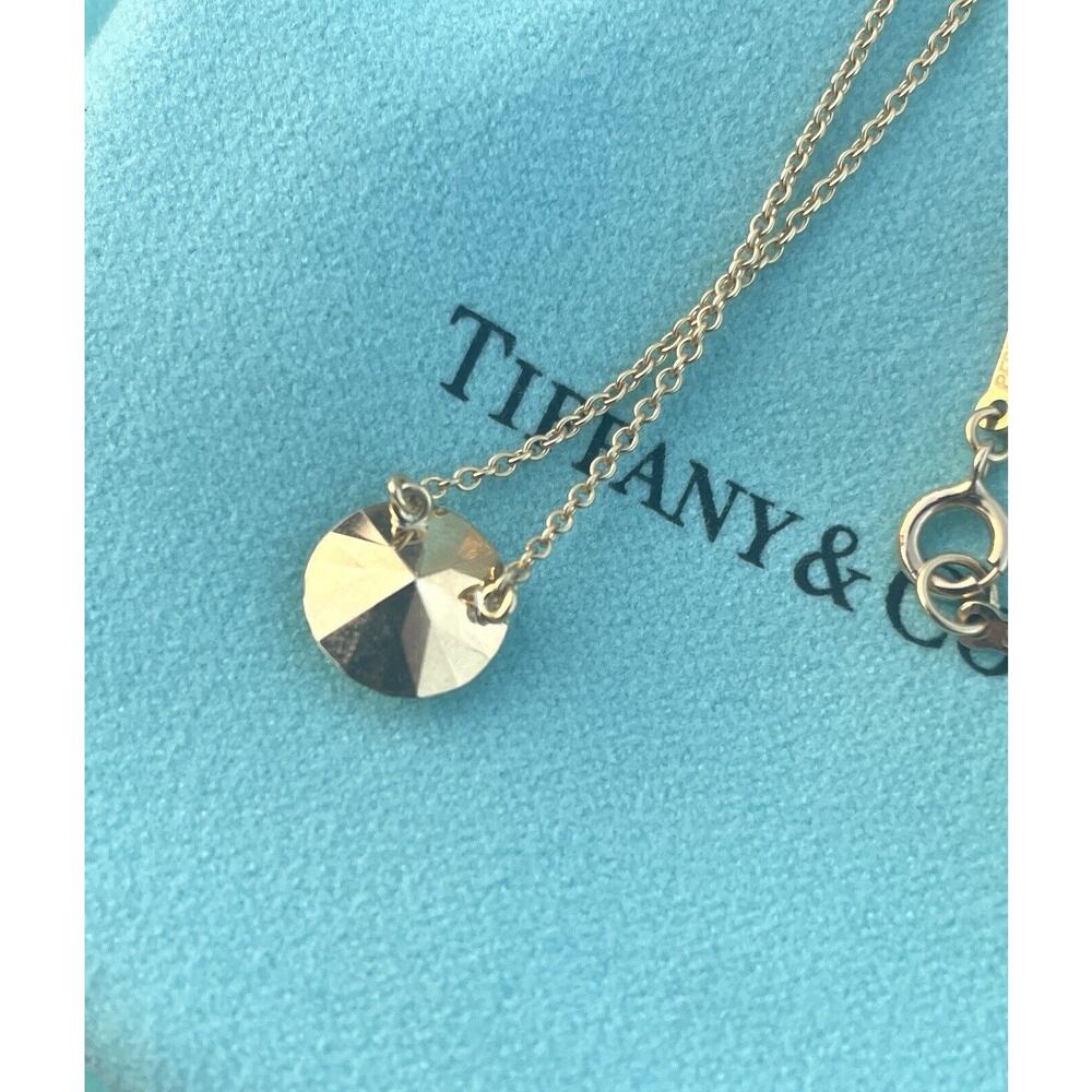 Tiffany Co Elsa Peretti Faceted 2 Carat 18k gold Pendant Necklace on a 15" Chain - Picture 9 of 15